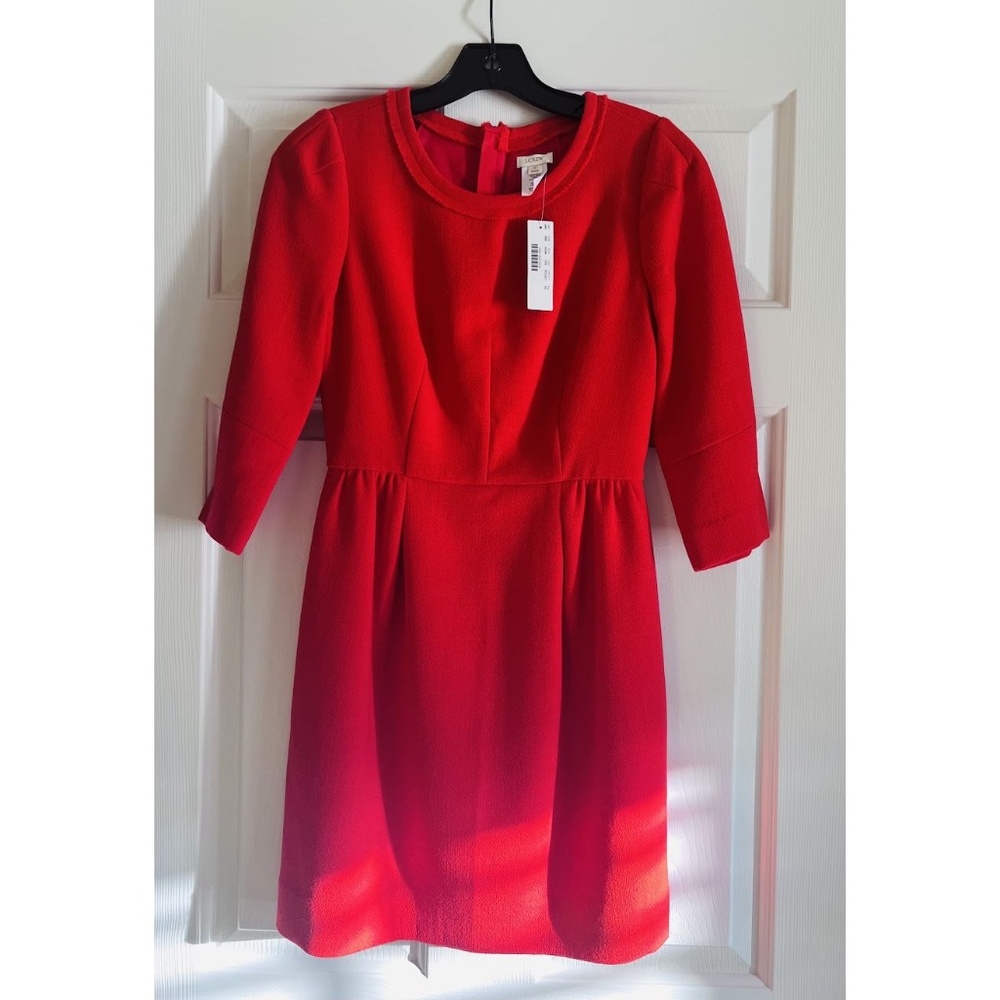 NWT J. Crew Wool dress red size P0
